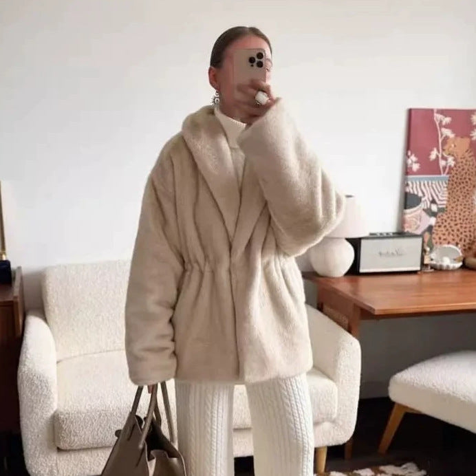 Manteau de fourrure de vison épais pour les femmes pour l'automne Et l'hiver