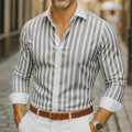 Chemise rayée manches longues pour hommes