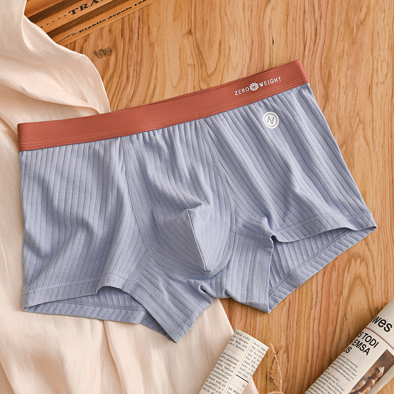 Sous-vêtements pour hommes en coton purifié rayé Couleur contrastante de la taille moyenne