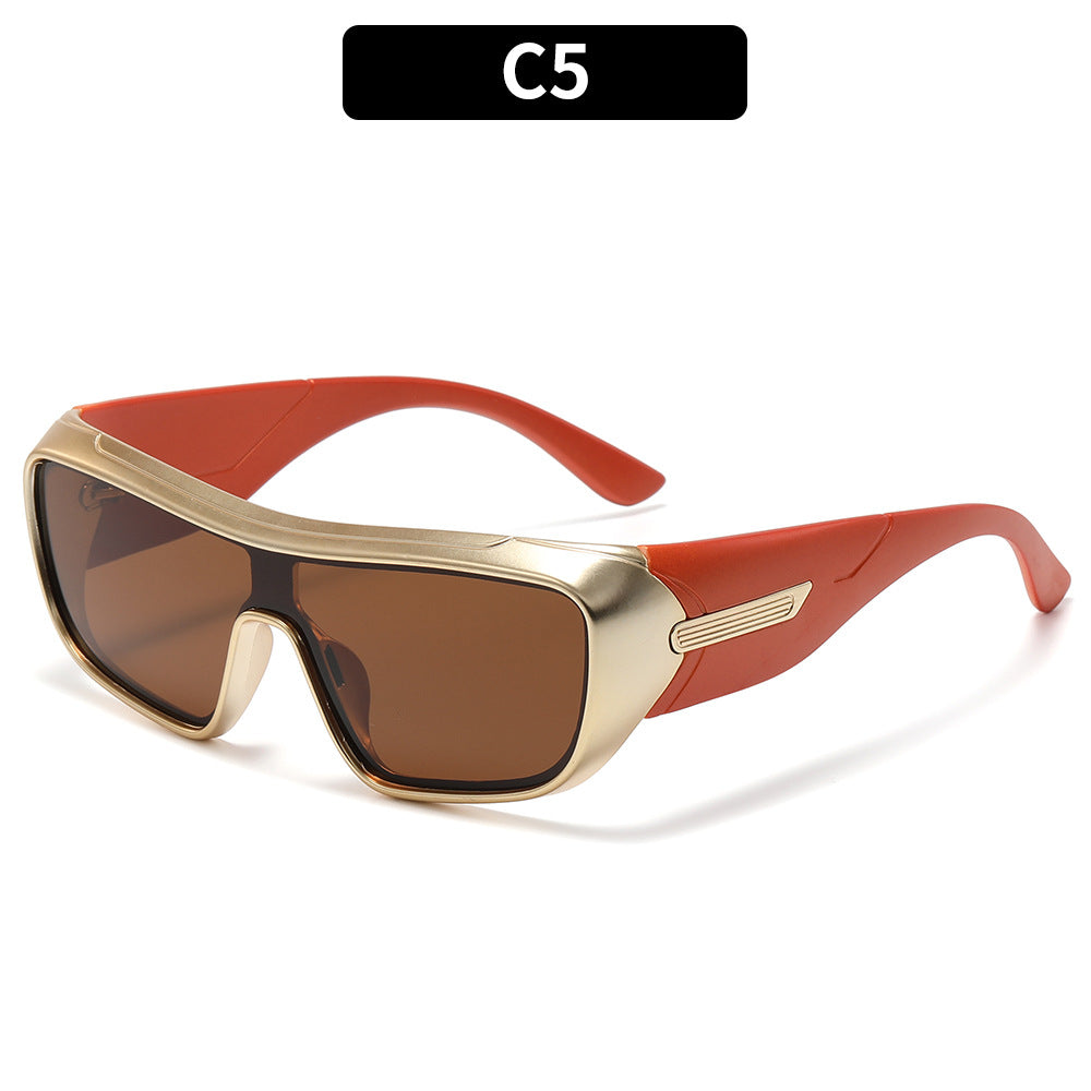 Retro Style One Piece Oversized Sunglasses