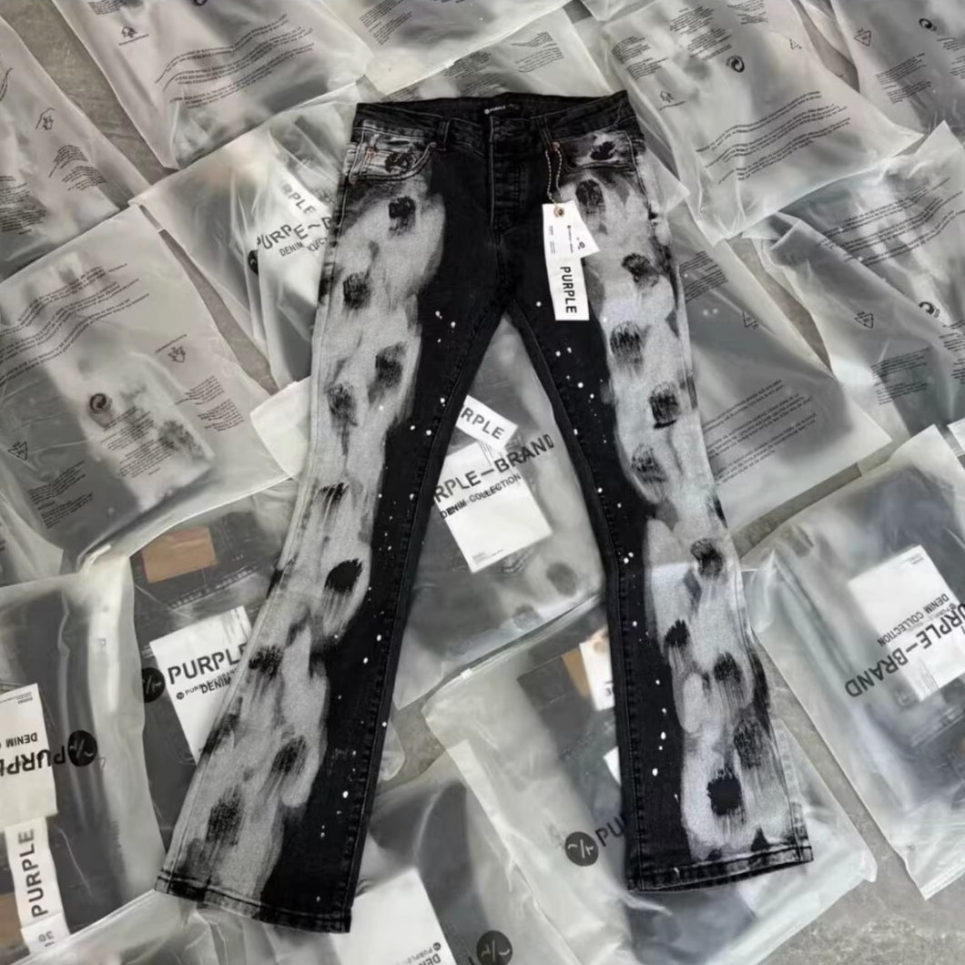 Pantalon de crayon mince d'arrivée avec un design d'Edgy splash-ink