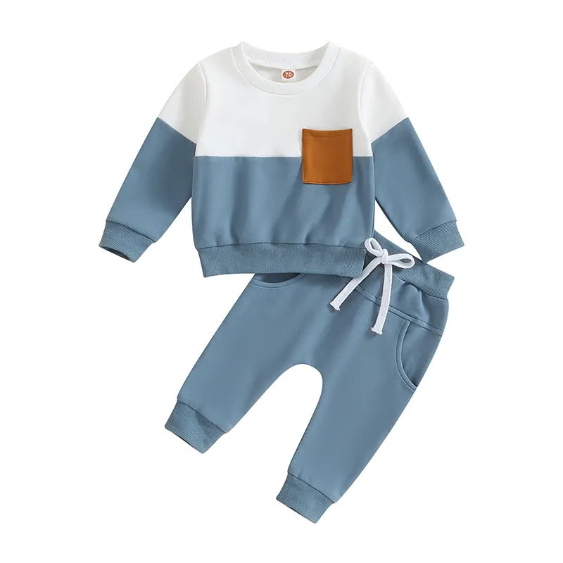 Drawstring Pockets Sweatshirt and Sweatpants 2 Piece Set