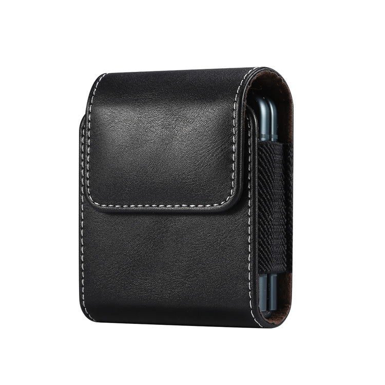Applicable Flip Screen Mobile Phone Bag Suspendre Cuir Perforant Sac de pliage