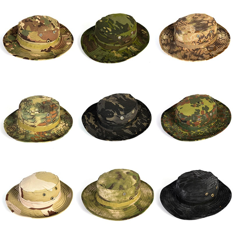 Chapeau tricoté Chapeau à larges bords Chapeau de soleil Chapeau de pêcheur de style militaire
