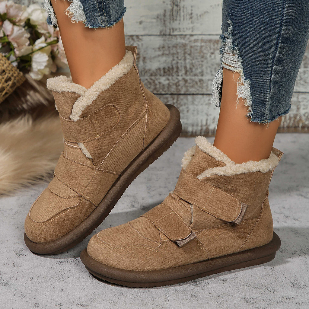 Bottes de neige chaudes doublées de polaire pour femmes