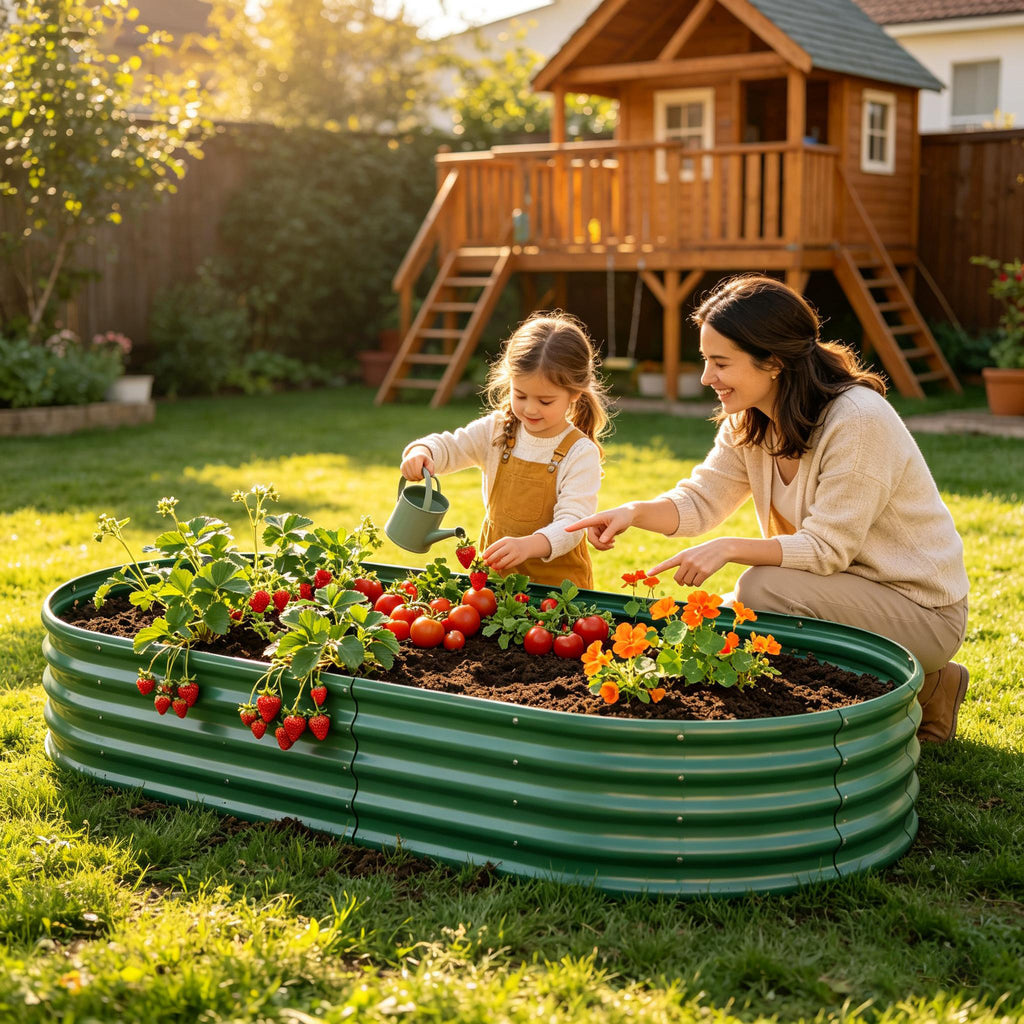 Lit de jardin surélevé galvanisé 8x4x1ft - Boîte de planteur métallique pour légumes