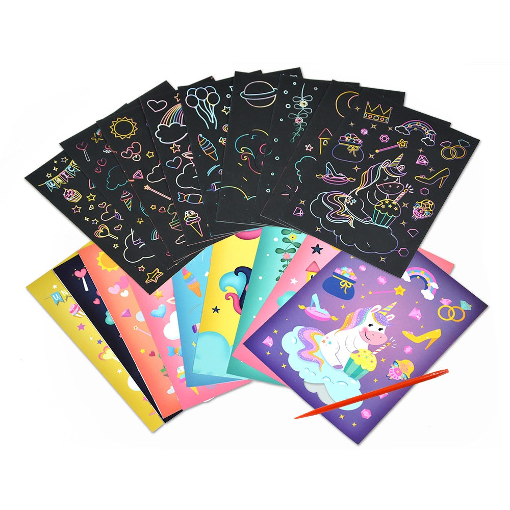 Diy Graffiti Supplies Suit Colorful Scraping Paper