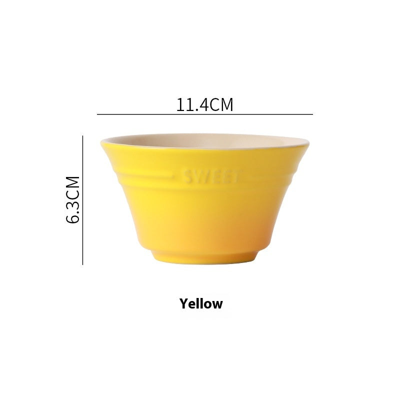 Colorful Gradient Céramique 45 pouces Bamboo Hat Rice Bowl Creative Home