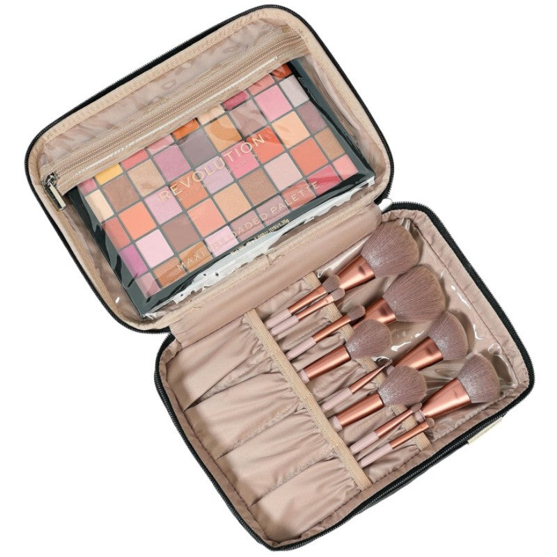 Sac de cosmétique double couche de mode portable