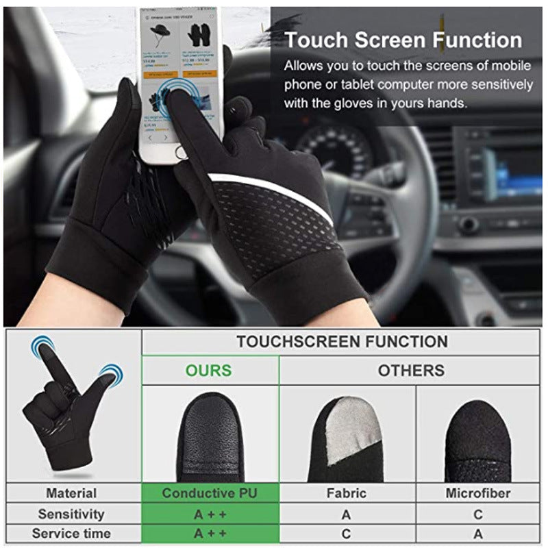 Gants de vélo chaud Silicone antidérapant