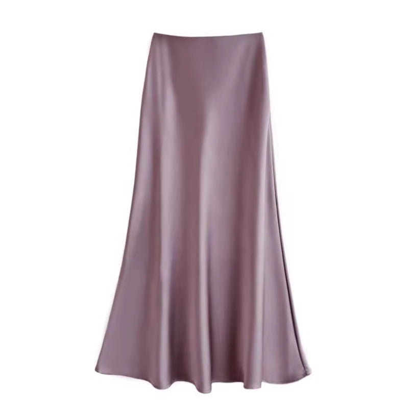 Jupe en satin acétate pour femmes
