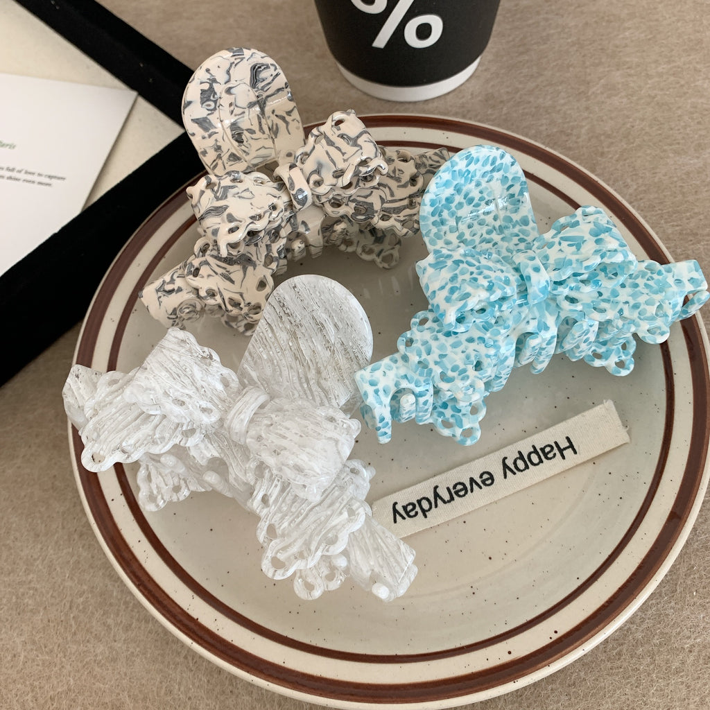Acétate Dentelle Bow Barrettes Sweet Temperament Girl