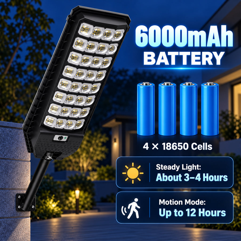 Solar Powered Motion Sensor Outdoor Light W7208 8 Noir pour Garden Yard Street Wall LED