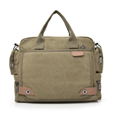 Sac d'épaule homme en toile de mode multi-compartiment
