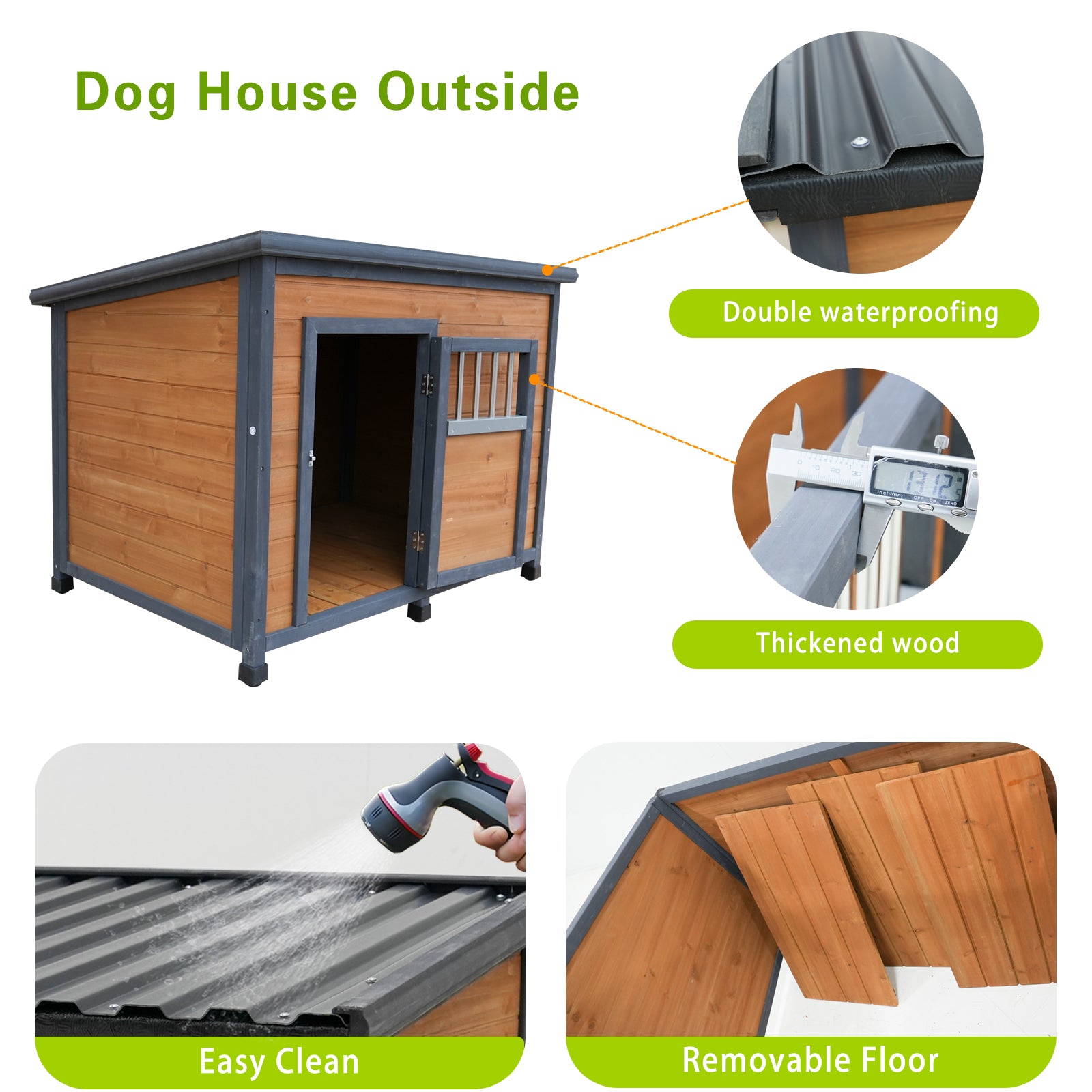 Maison de chiens en bois massif 45"