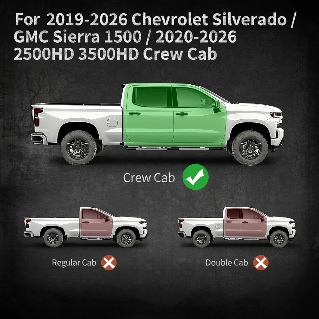 Conseils de course de cabine compatibles pour 2019- Chevy Silverado & GMC Sierra 1500/2020- Chevrolet