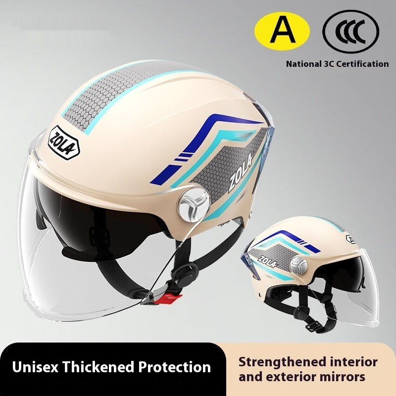Moto de batterie pour hommes et femmes Quatre saisons Universal Sun Protection Half Helmet