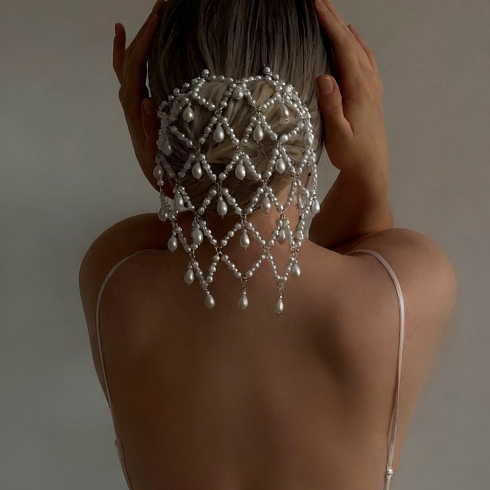 Mesh Pearl Headband Baroque Princess Style