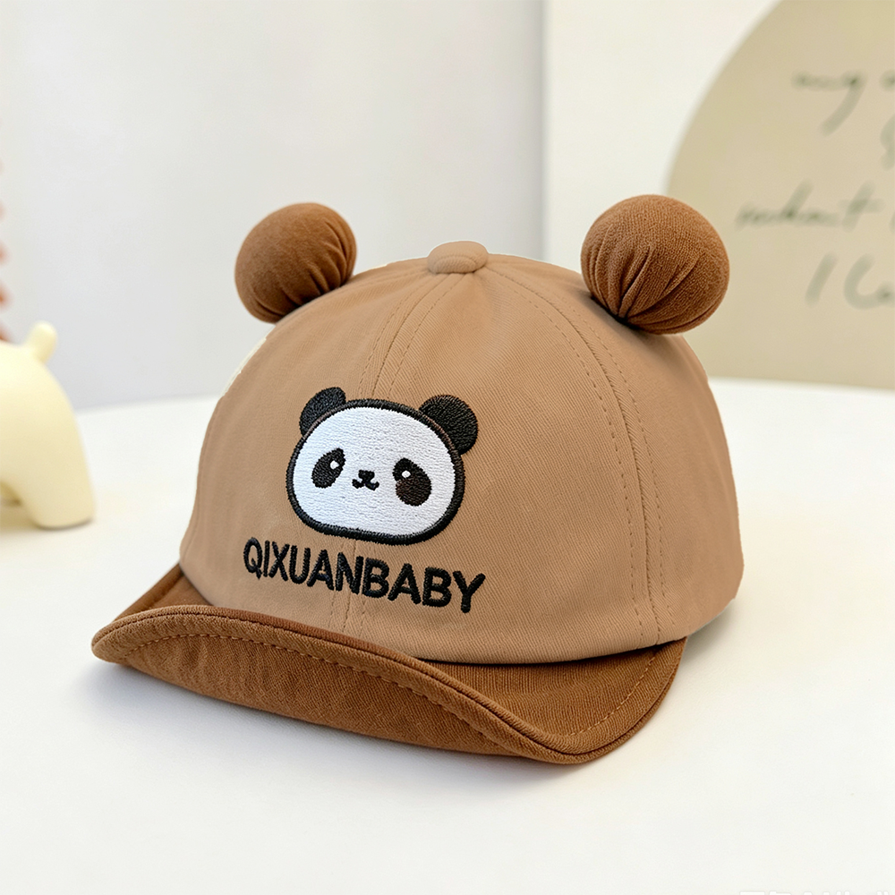 Été Garçons et filles Brodé Panda Lettre Trois dimensions Ear Baseball Cap Suitabl