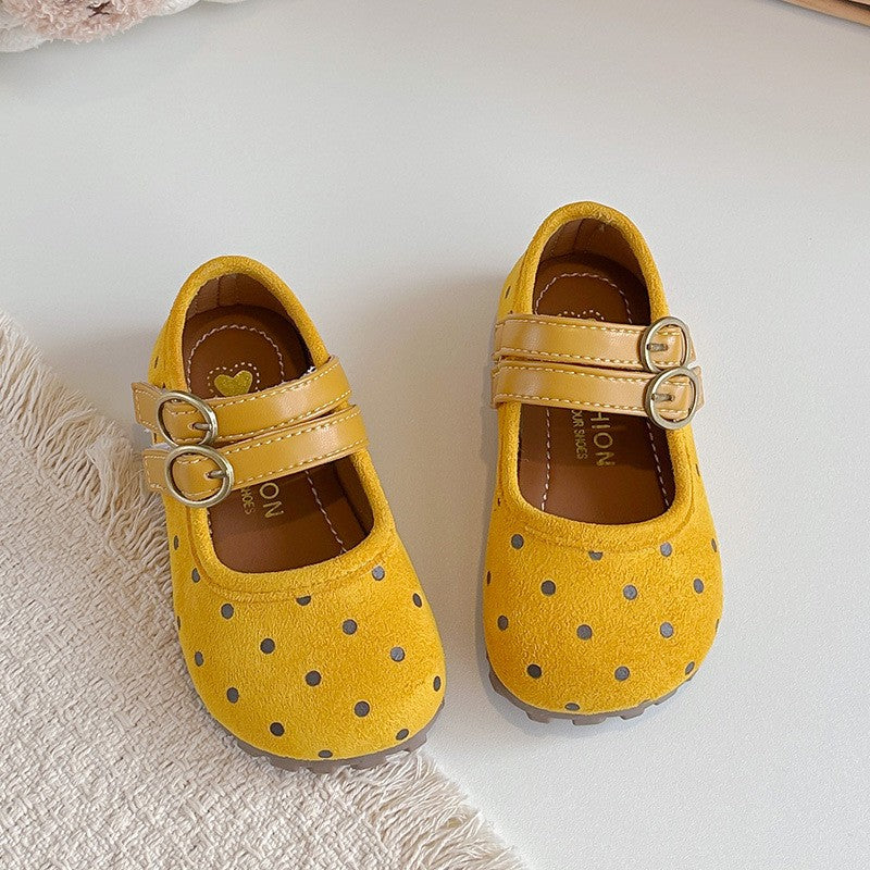 Printemps & Automne Enfants Forest Style Polka Dot Chaussures en cuir