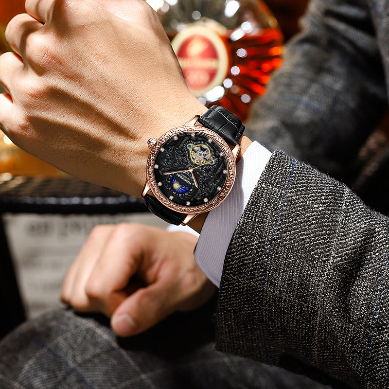 Tourbillon Montre mécanique haut de gamme hommes d'affaires