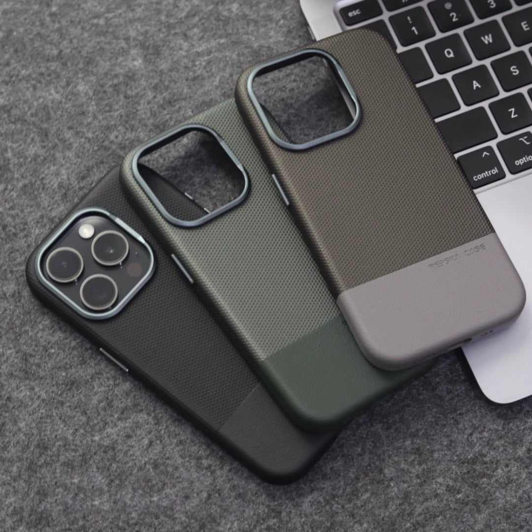 Étui de téléphone magnétique en cuir double-pièce résistant à la chute