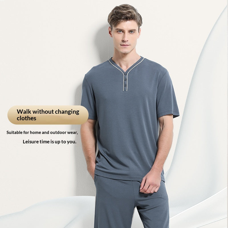 Hommes à la maison porter mince manches courtes Short Pajama Set