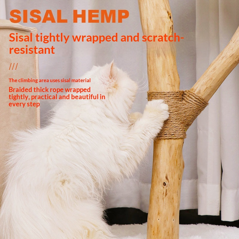 Grand arbre de chat tout-en-un avec une plate-forme de sautLuxury Et pourtant d'économie d'espace en W solide