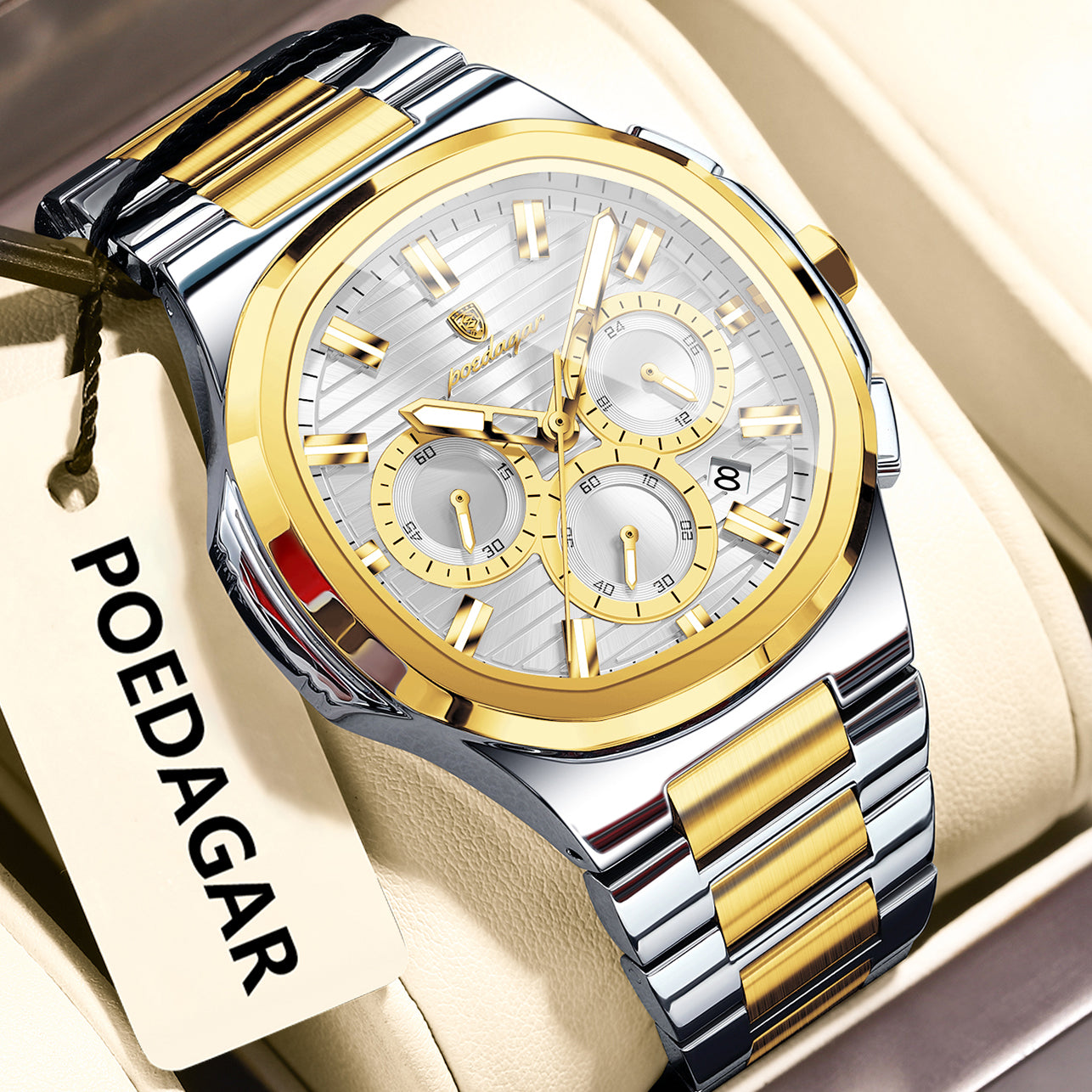Hommes Imperméable Multifonctionnelle Montre lumineuse