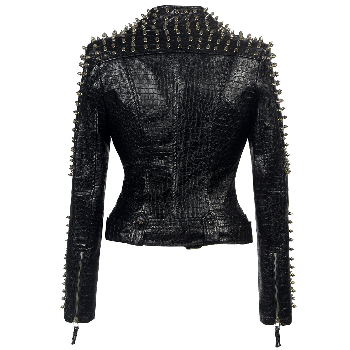 European And American Plus Size Rivet Short Stitching En Cuir de Moto