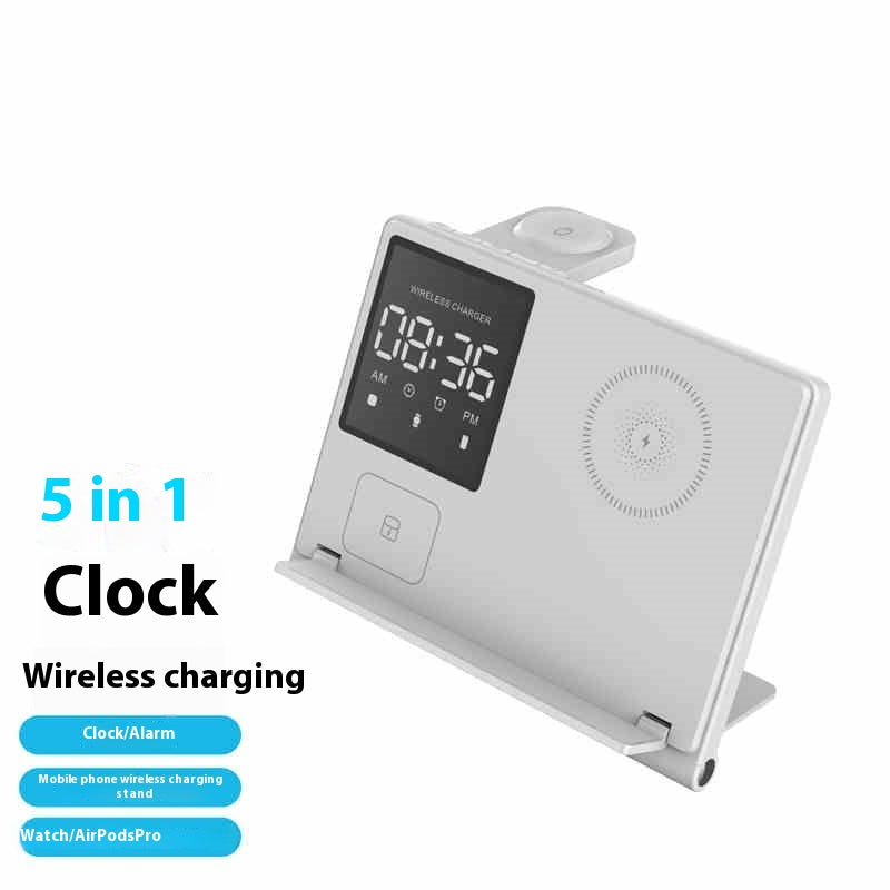 Chargeur numérique d'horloge magnétique pliant sans fil cinq en un