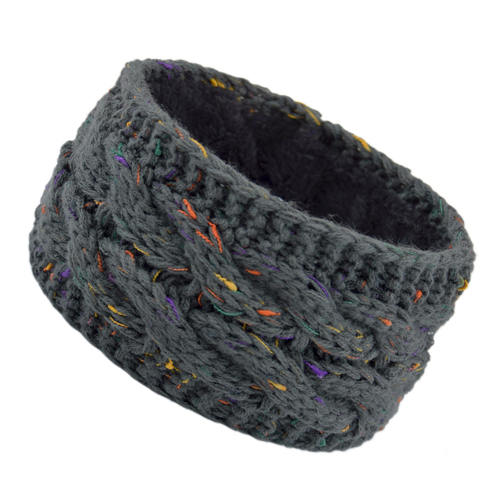 Bande de cheveux tricotées européenne et américaine plus Velvet Laine Couleur Dot Fil Bandeau Variegate