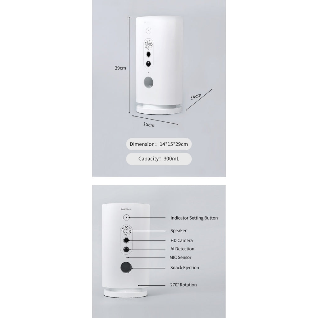 Smart WiFi Automatic Pet Feeder avec 270 caméra tournante