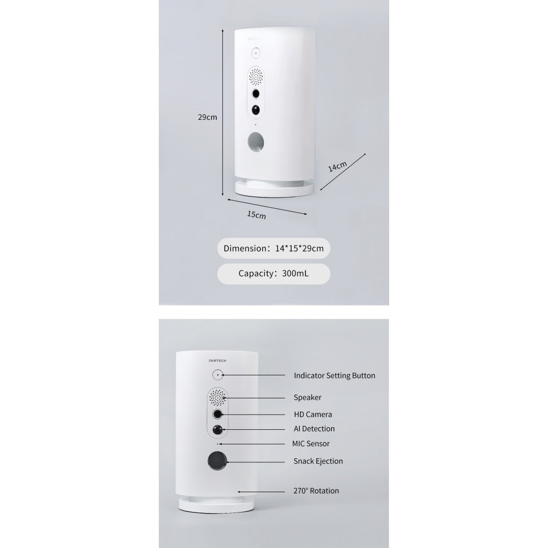 Smart WiFi Automatic Pet Feeder avec 270 caméra tournante