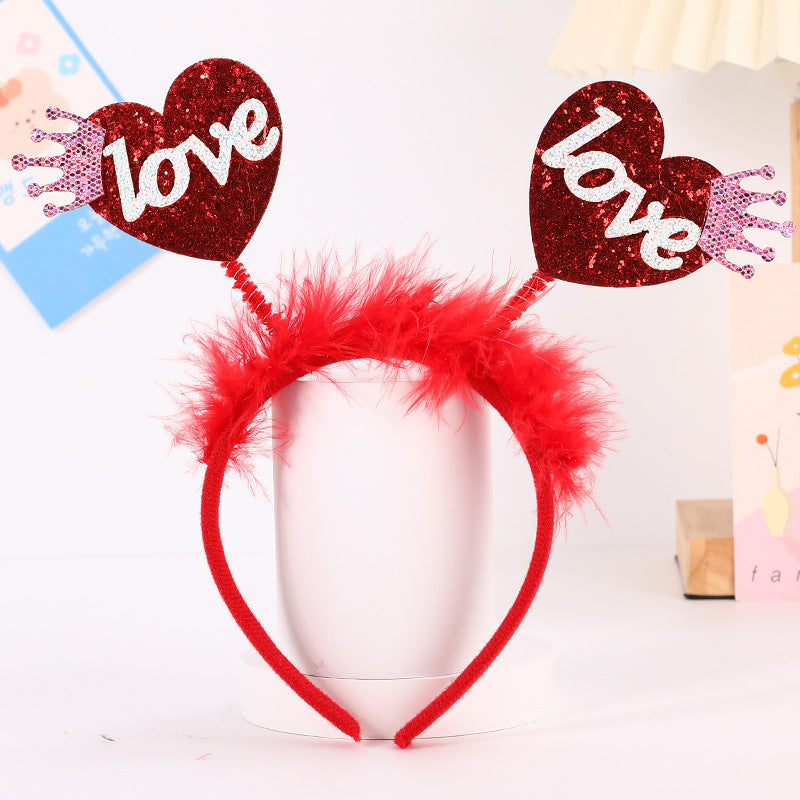 Accessoires de bandeau Cœur Rouge Trois dimensions