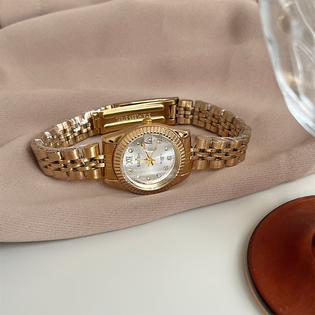 Casual Et pourtant sophistiqué Rond Diamant-face montre