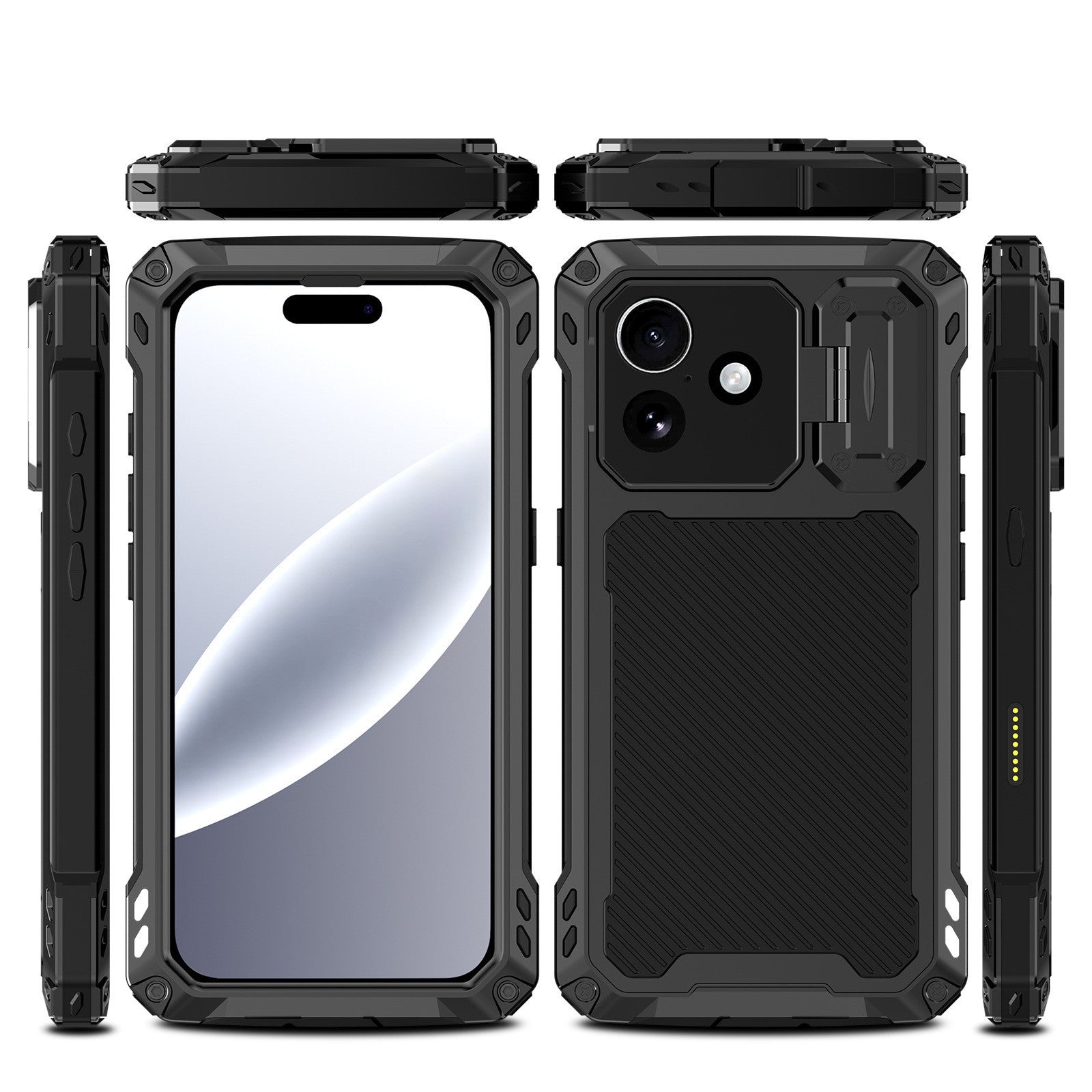 Boîtier de téléphone Silver Shield avec une protection et un support magnétiques complets