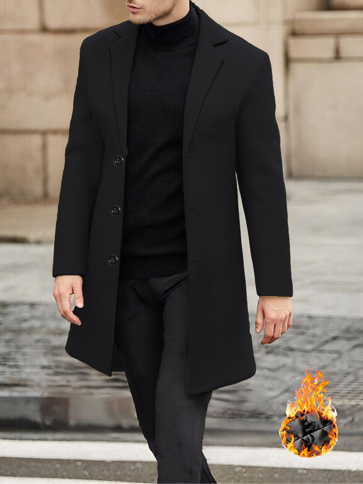 Manteau de Woolen pour brise-vent à laque unique