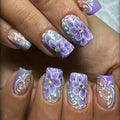 Stickers Gris violet de style européen de la ligne Flower Design Porter des ongles Armor