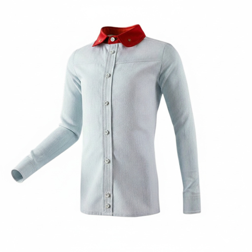 Garçons Printemps manches longues Chemise Enfants Uniforme scolaire Chemise formelle en coton 6-12Y