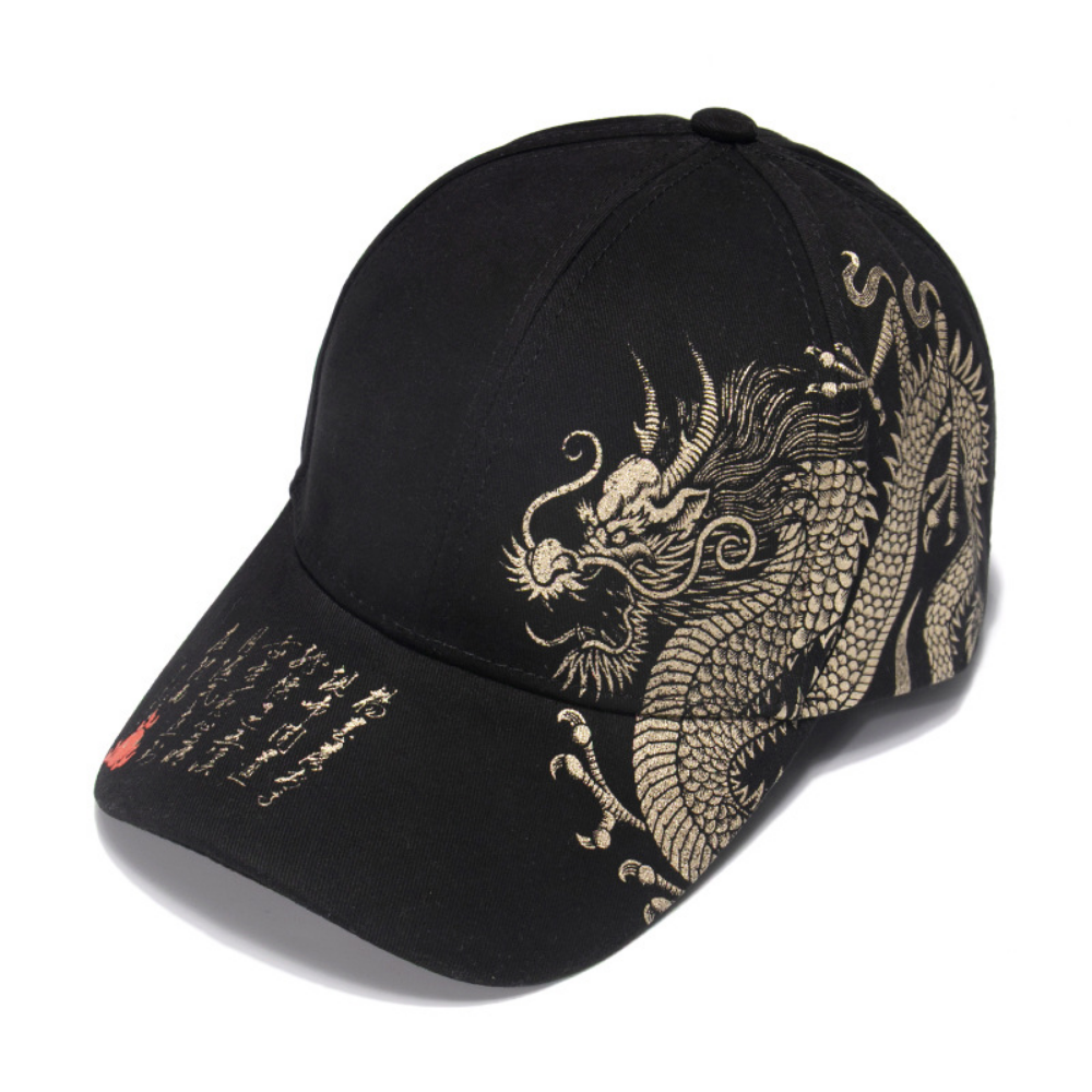 Les hommes et les femmes Matching Dragon Pattern Brodé Or Lettering Imprimé Style de rue