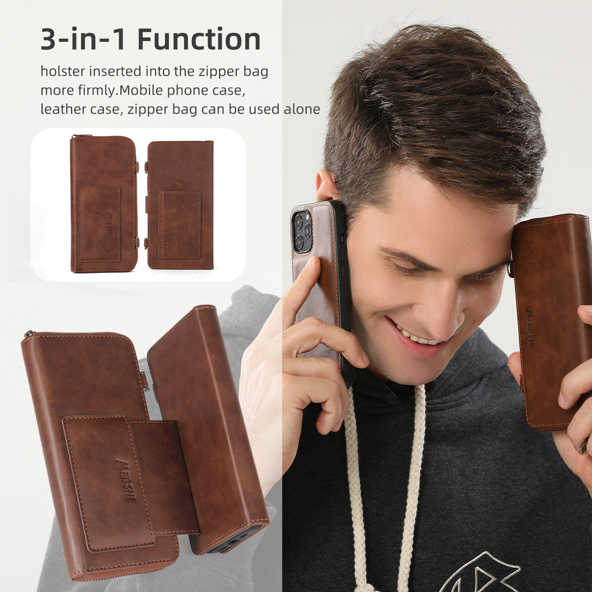 Étui en cuir pour téléphone portable Pixel8