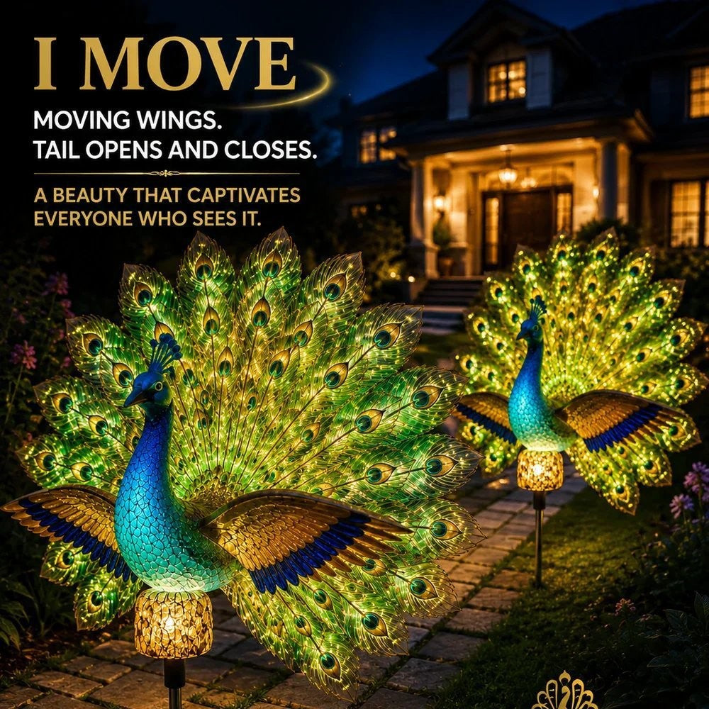 Produit Solar Peacock Garden Sculpture