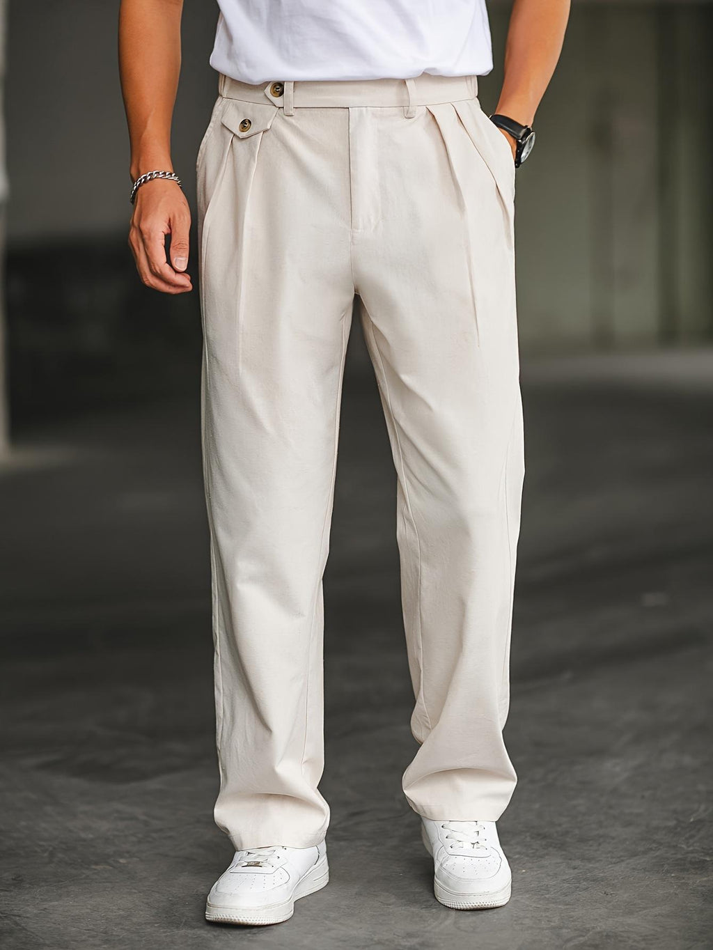 Pantalon casual avec plis doubles