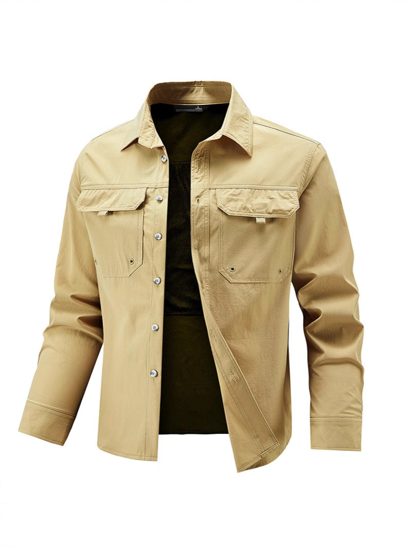 Chemise à manches longues stretch rapide pour hommes