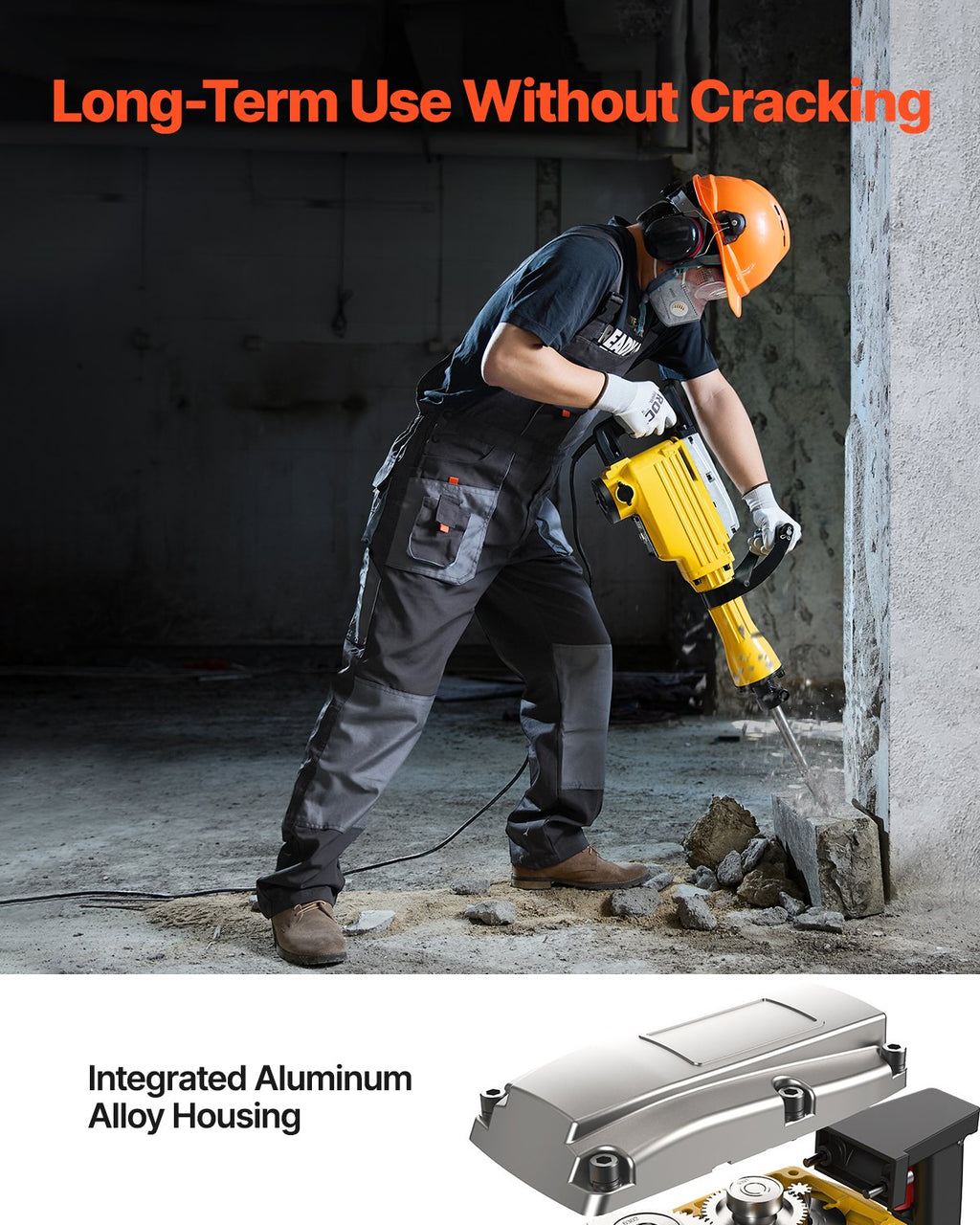 Démolition Jack Hammer Concrete Breaker 2200W Hammer électrique 4 Bit
