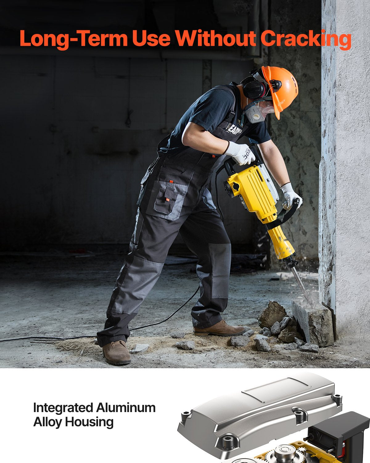 Démolition Jack Hammer Concrete Breaker 2200W Hammer électrique 4 Bit