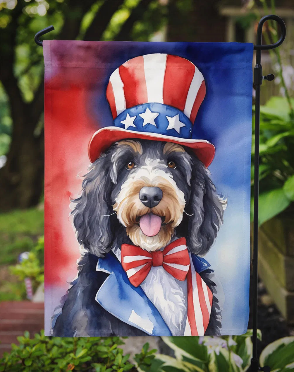 Bernedoodle Patriotique American Garden Flag Mailbox Flag Drapeau décoratif Bannière de drapeau Outsid
