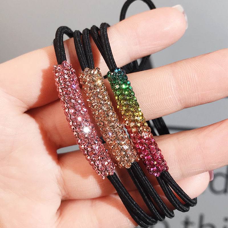 Femme Poneytail Coiffure Anneau Cristal Accessoires de cheveux demi cheveux élastique Diamond