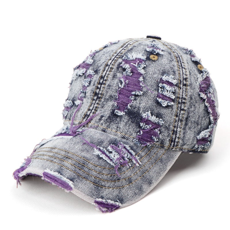 Hommes et femmes Matching Colorful Beveled Trou réglable Courbé Brim Trendy Baseball Ca